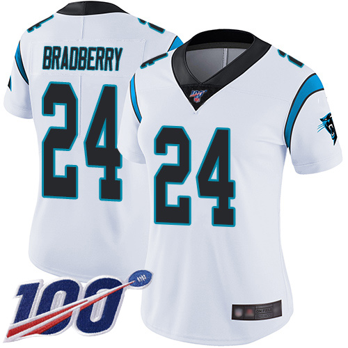 Carolina Panthers Limited White Women James Bradberry Road Jersey NFL Football 24 100th Season Vapor Untouchable